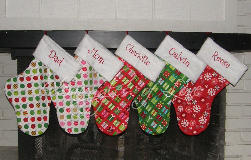 Christmas Stockings - SET OF 5 - Personalized, Design Your Own