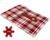 Kindle case / Nook case - red, gray and white vintage plaid
