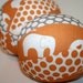 Organic Fabric Rattle Ball - Elephant Parade - Orange and Grey - Boy or Girl - Baby or Toddler