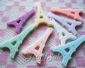 8 pcs - Eiffel tower resin cabochons Mixed color (WA9)