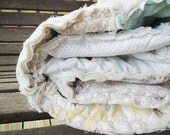 Picnic Quilt Throw, Rag, Snow Willow, ALL NATURAL, fresh modern handmade