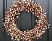 Berry Wreath - Berry Wreath for All Seasons - Home Decor - Shabby Chic January Wreath