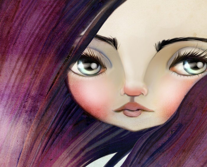 5x7 Sized Fine Art Print - 'Violet' - Small Sized Giclee Art Print by Jessica Grundy