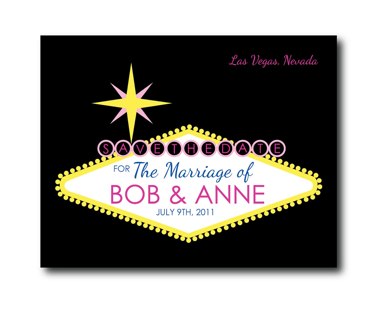 50 Save the Dates or Invitations with Vegas Design