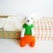 Felt mouse miniature plush Umberto orange and green