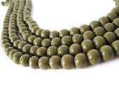 Olive Green Wood beads 8mm round 50pcs  (PB233)