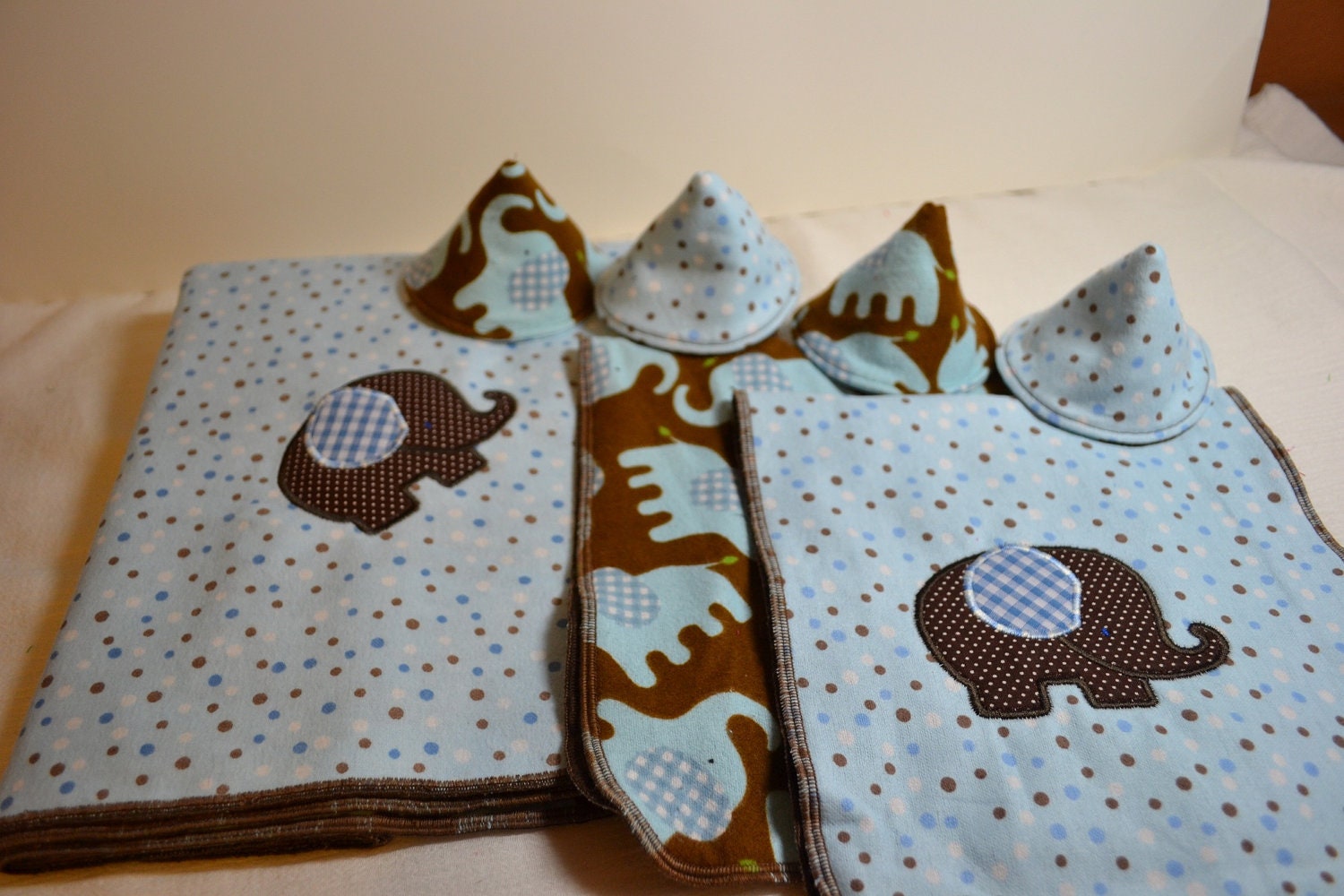 Baby Elephant Blanket, Burp Clothes, and Pee Pee Tee Pee's