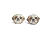 Cute Shih Tzu Dog Stud Earrings - A14E84