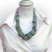Statement necklace, aqua green cotton, nautical knots, nitted adjustable necklace , office fashion
