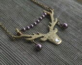 Reindeer Necklace, Deer Necklace, Holiday Necklace, Woods, Nature, Animal