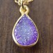 Purple Druzy Necklace 14k Gold