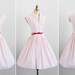 vintage 1950s dress / 50s dress / White and Orange Polka Dot Dress