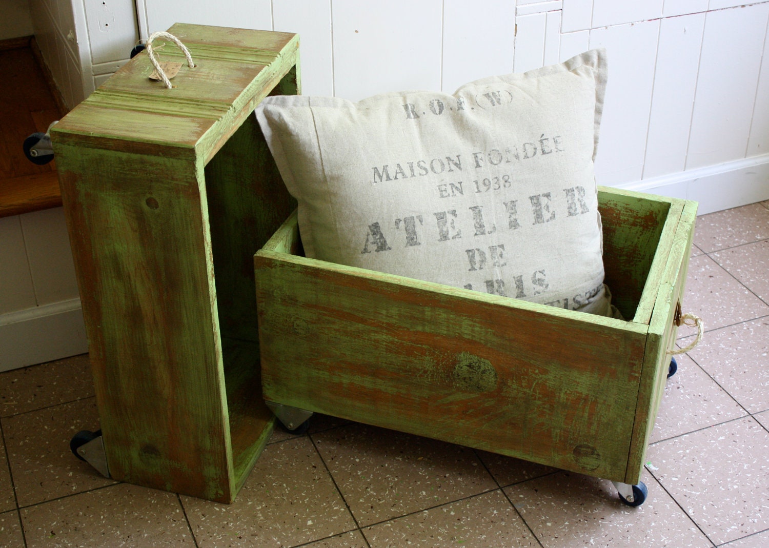 Urban Farmhouse Rolling Storage Crates