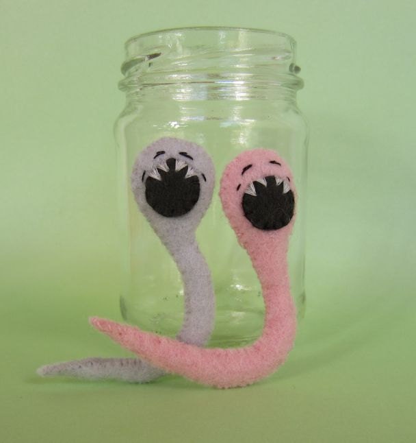 Hookworms in a Jar MADE TO ORDER