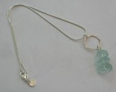 Sea Side Necklace Light blue sea glass on Sterling silver