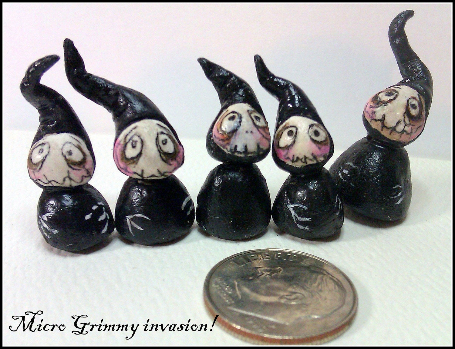 OOAK Halloween MIcro Grimmy Reaper tiny sculpt