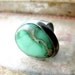 Variscite sterling silver statement ring adjustable size earthy green stone rustic - Galatea