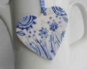 Porcelain  Heart -  Blue Delft Wall hanging/ornament