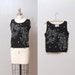SALE - 1950s Angora Beaded Sweater - Floral Sweater Tank