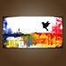Independence - 36 x 18, Original Modern Contemporary Acrylic PAINTING canvas, Heavy Textured Abstract Bird Art by Shanna