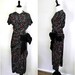 Reserved. Do Not Buy. 1940s Peplum Dress/ Black Silk with Colorful Polka Dots and Taffeta Bow/ Size Small to Medium