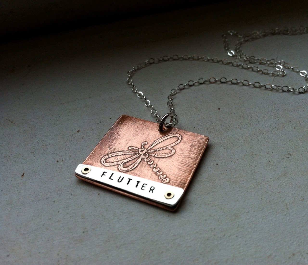 Dragonfly Flutter Copper Necklace