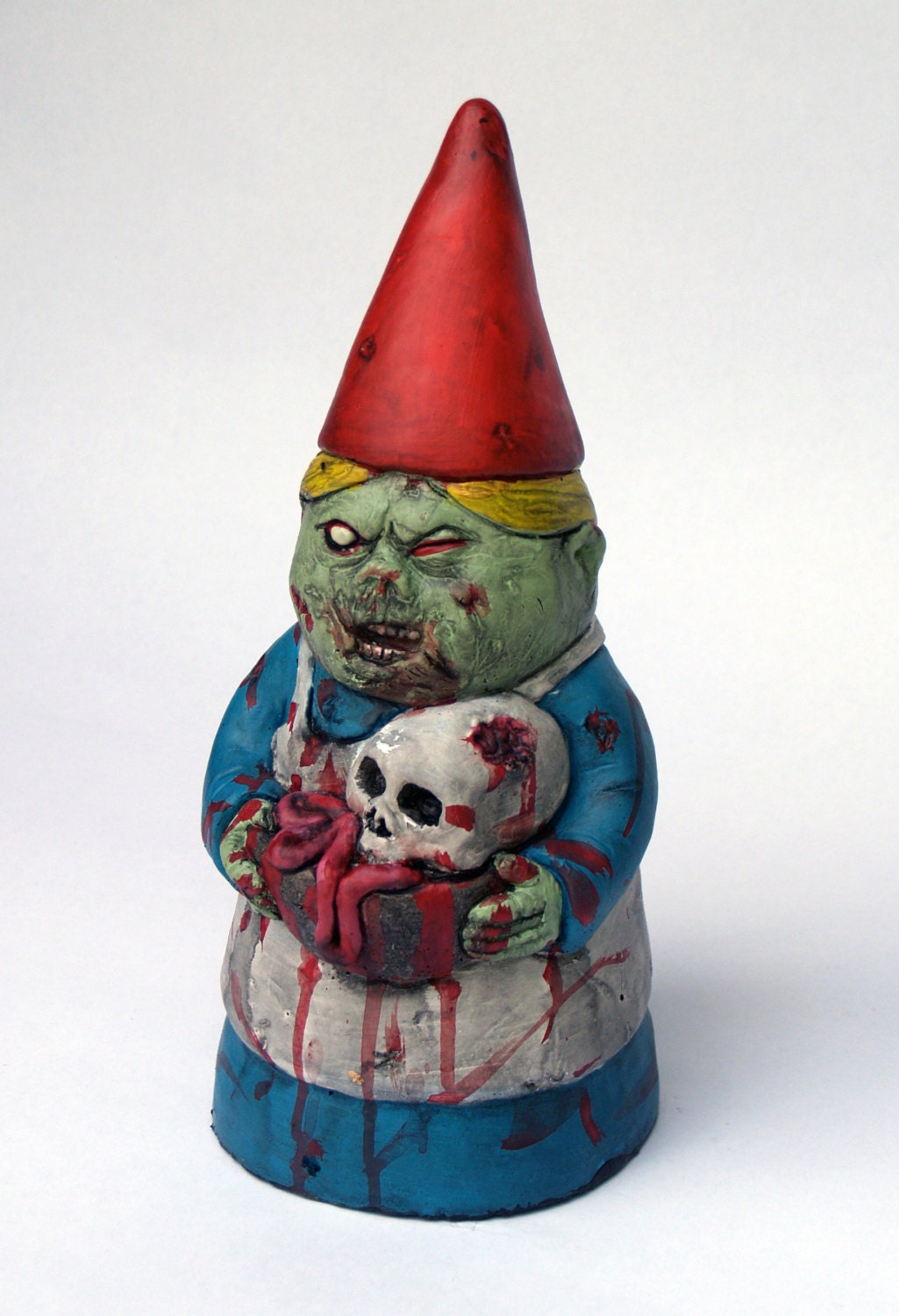 Zombie Garden Gnome, "Mrs. Dead" Cast Concrete