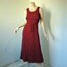 Cranberry Crinkle Dress- 1990's Vintage- Rich Maroon Red- Sleeveless, Cropped "Tank" Top- Witch Style