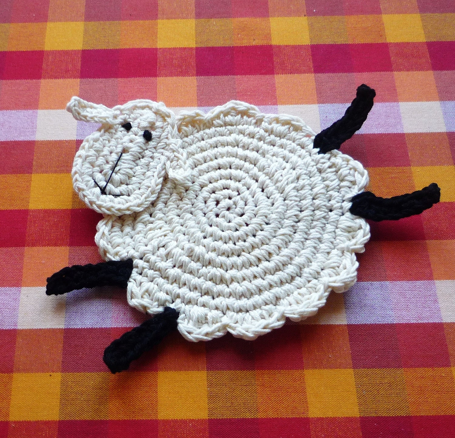 Crochet Sheep Coasters - set of 2