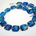 Silver Blue Necklace - Imperial Jasper with Smoky Gray Austrian Crystals Toggle Closure by Mei Faith