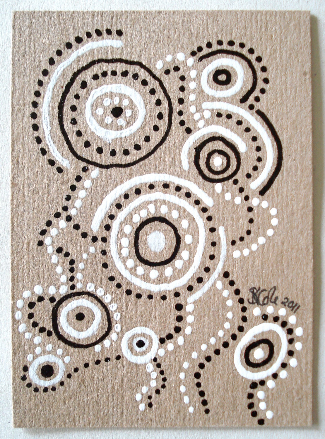 Original ACEO Illustration - Tribal Dance