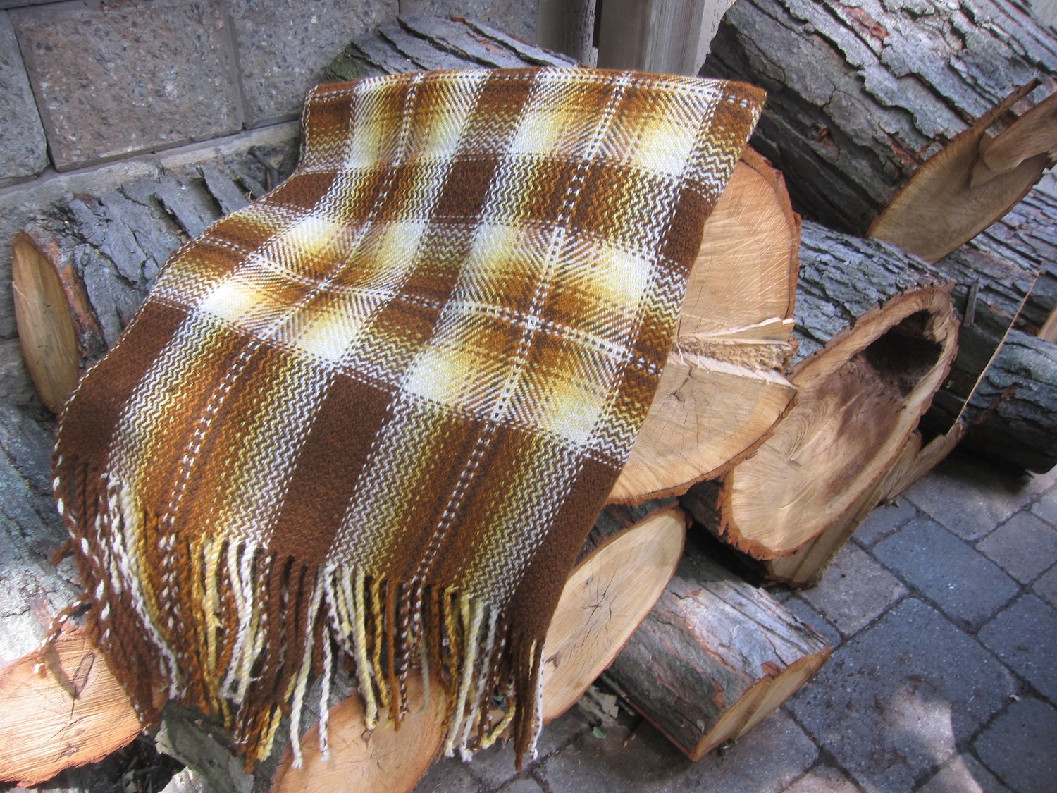 Hand woven vintage wool blanket
