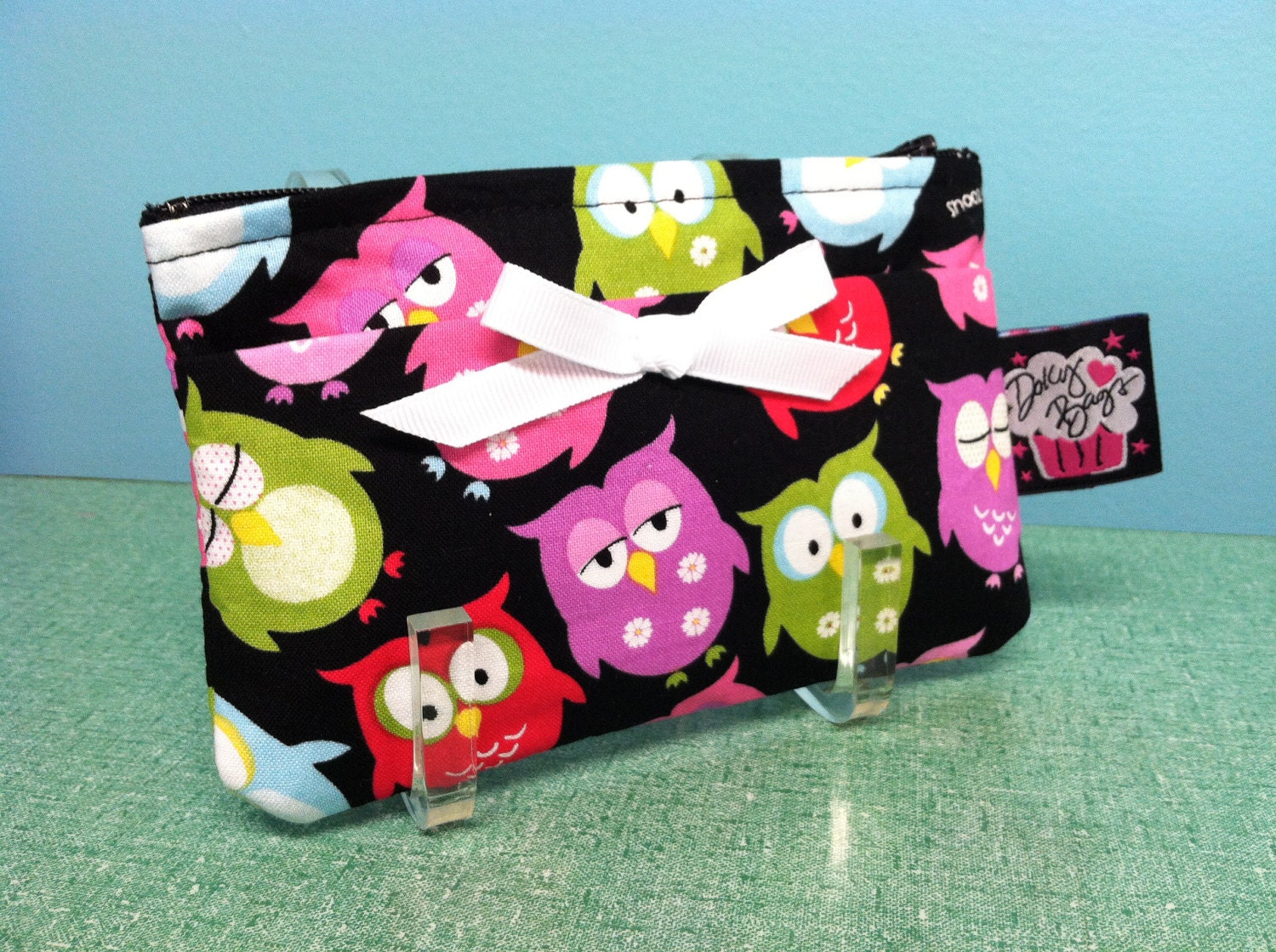 Dolly Bags - Owls Coin Purse with white bow