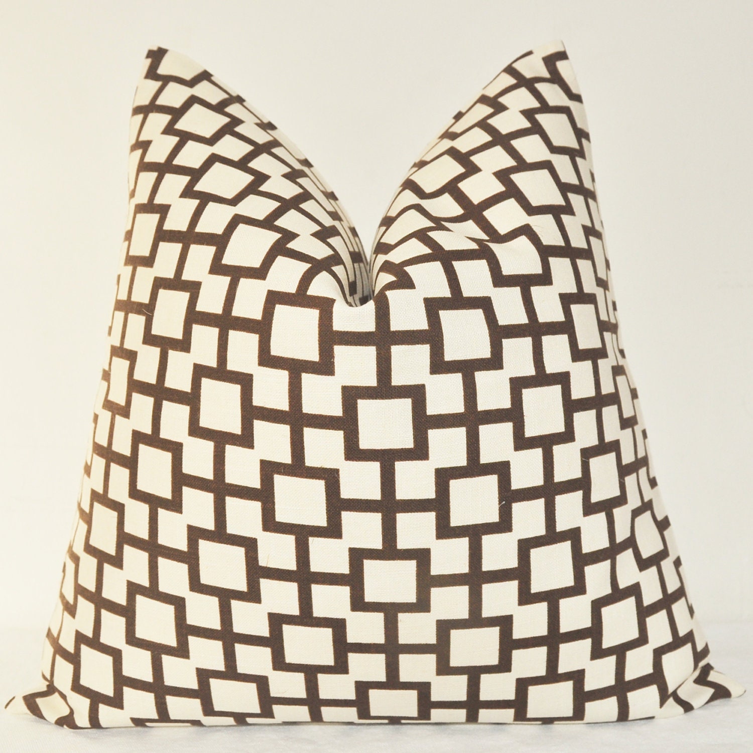 Brown Pillow Brown Geometric Pillow Pillow Cover by kyoozi on Etsy