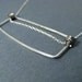 Mod rectangle necklace in sterling silver, silver hammered necklace by lotusstone on etsy