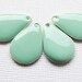 Wide Teardrops - Silver Plated Seafoam Epoxy (4 drops) - spa456