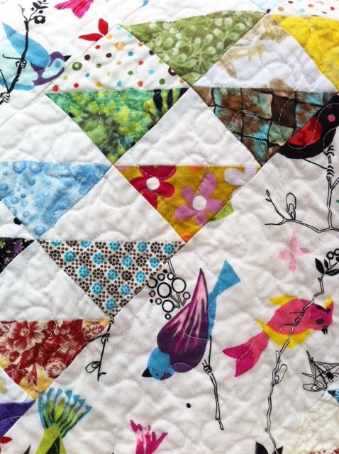 Baby Quilt- Baby Gift- Shower Gift- Bird Quilt- Birds