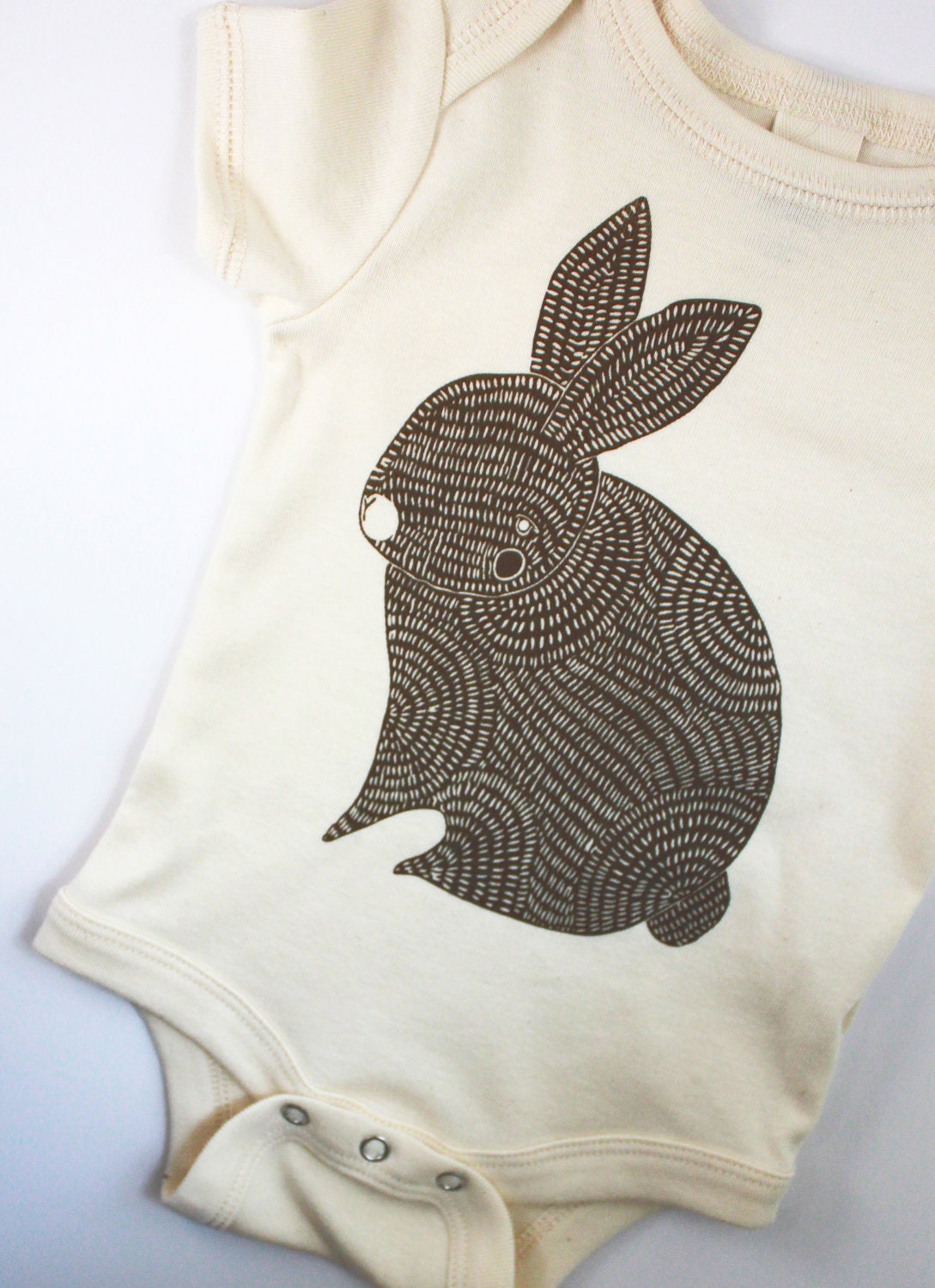 Bunny Onesie - Brown Bunny Organic Baby Onesie