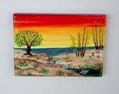 Fridge Magnet -  ACEO ATC Ocean Nature Landscape Original Painting