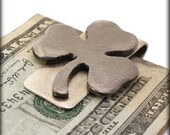Metal Shamrock Moneyclip Silver Buffed Finish Perfect for Best Man, Groomsmen Gift, Wedding or Birthday by WATTO Distinctive Metal Wear