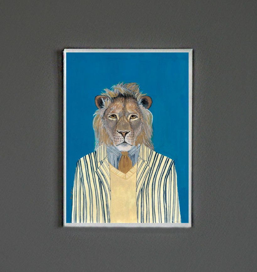 5x7 - Art Print - Lion - Signed by Artist