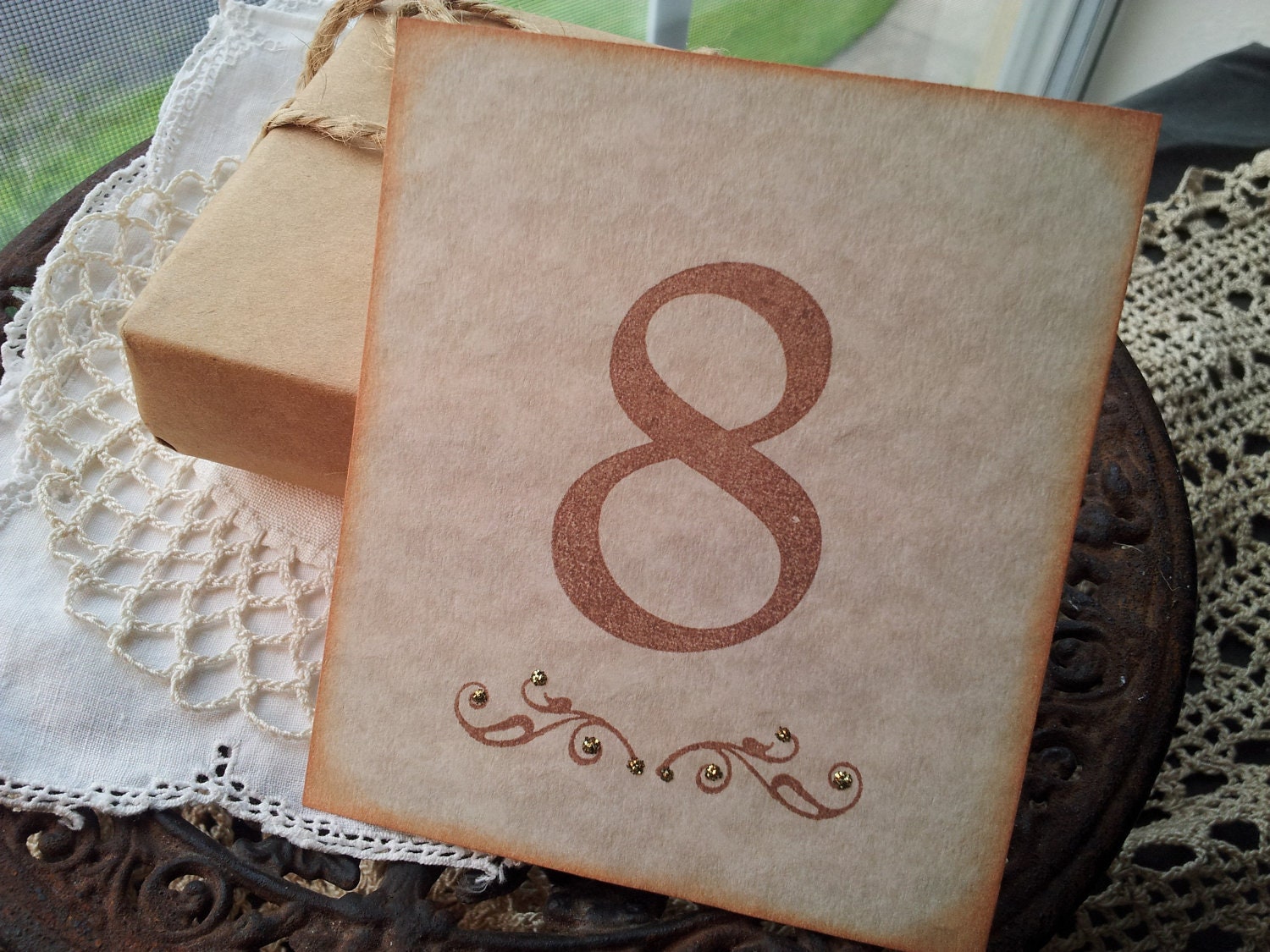 Wedding Table Numbers Elegant Scroll Set of 10