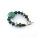 Chinese Turquoise Bracelet Green Gunmetal Beaded Silver Bracelet