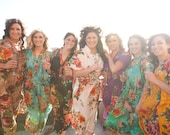 SALE Set of 7 Bridesmaids Kaftan Robes great as gifts, getting ready caftan robes, Bridal shower favors, Wedding photo prop