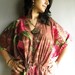Light Brown Fuchsia Floral - Nursing Kaftan - Perfect as loungewear, as beachwear, gift for moms and to be moms and more