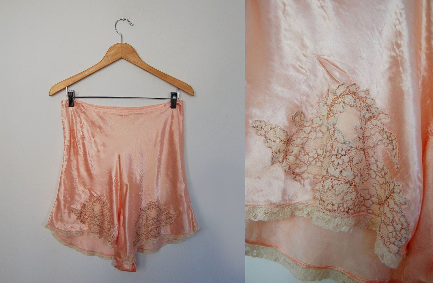 V I N T A G E 1930's Peach Silk Tap Pants