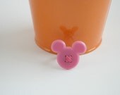 mickey mouse button ring - pink - adjustable - disney