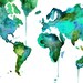 World Map Series by Jessica Durrant, World Map no. 6 sized 11 x 17" print
