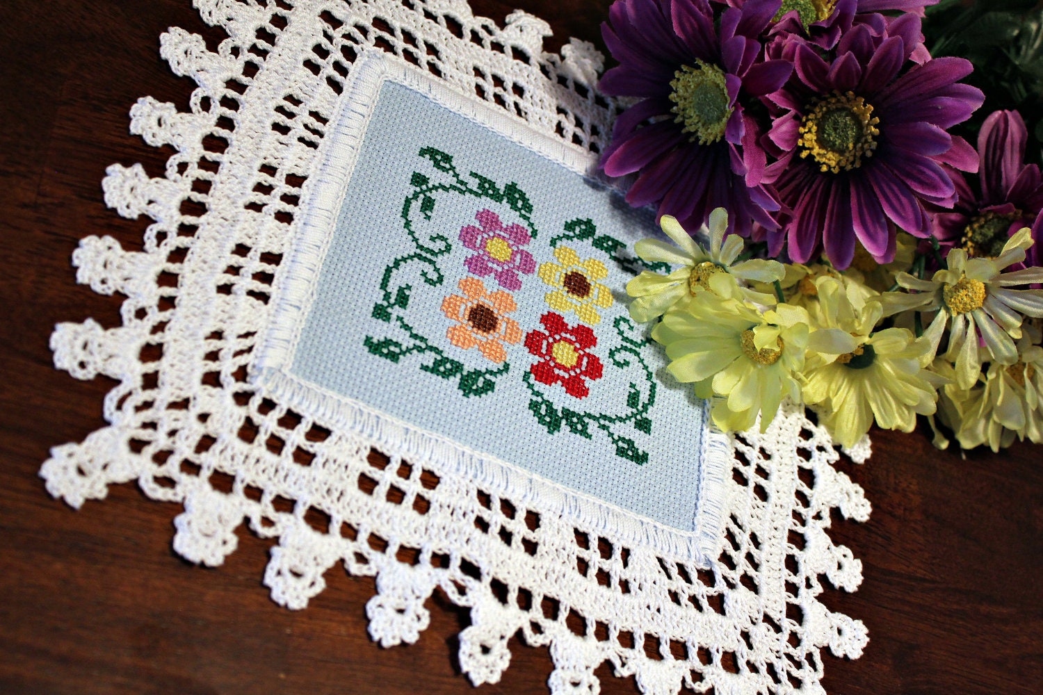 Blue Flower doily