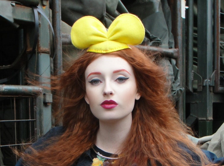 YELLOW animal ears minnie micky mouse inspired hat fascinator